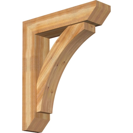 Ekena Millwork Thorton Slat Rough Sawn Bracket w/ Offset Brace, Western Red Cedar, 8"W x 34"D x 40"H BKT0806X34X40THR06RWR